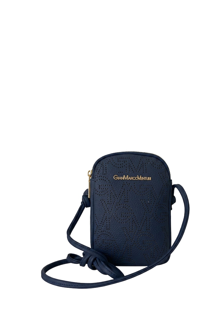 Geanta crossbody din piele ecologica cu logo - Albastru