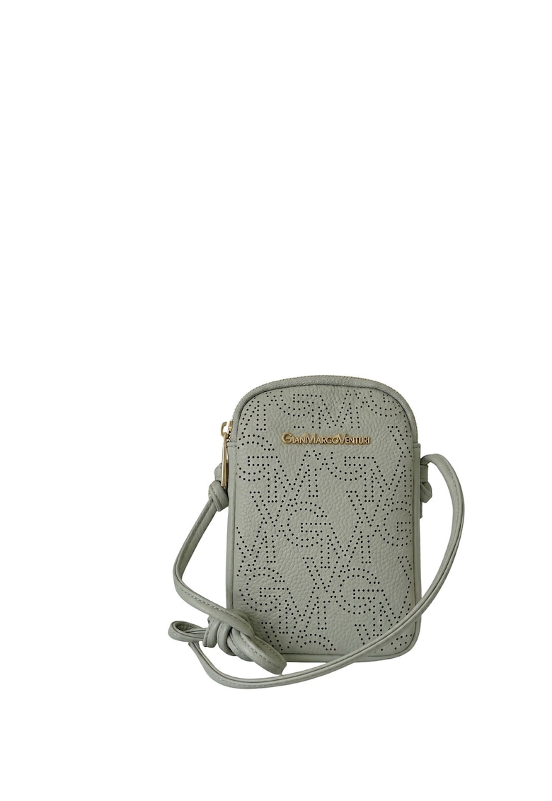 Geanta crossbody din piele ecologica cu logo - Verde