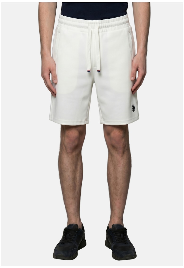 Pantaloni de trening cu snur de ajustare in talie - Alb