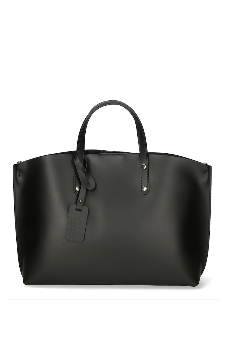 Geanta shopper de piele Lumena - Negru