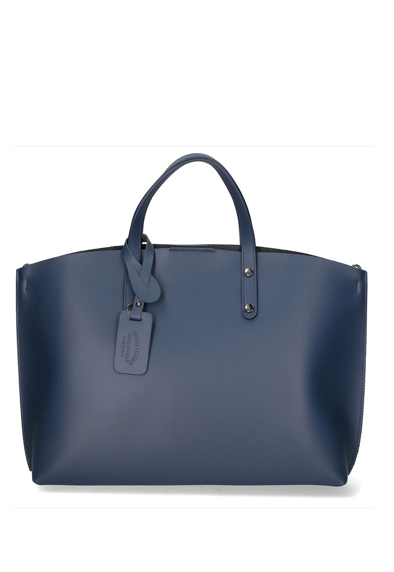 Geanta shopper de piele Lumena - Albastru