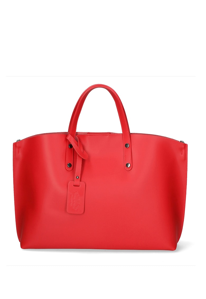 Geanta shopper de piele Lumena - Rosu