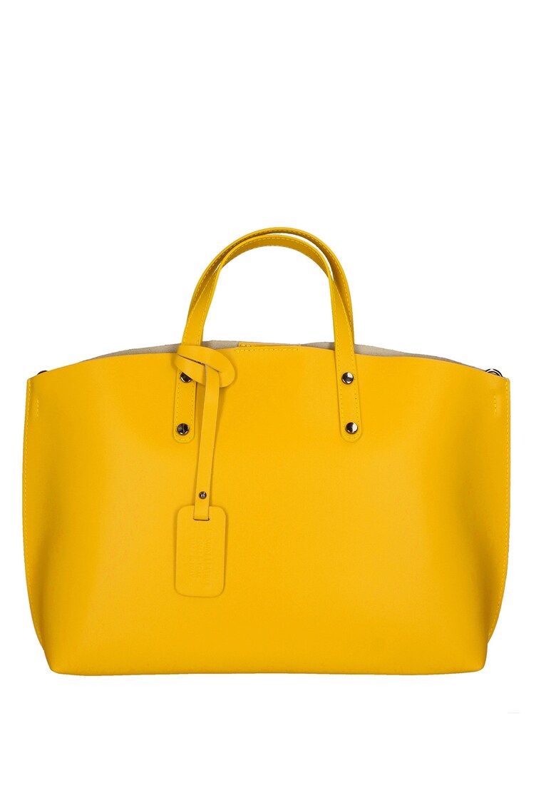Geanta shopper de piele Lumena - Galben