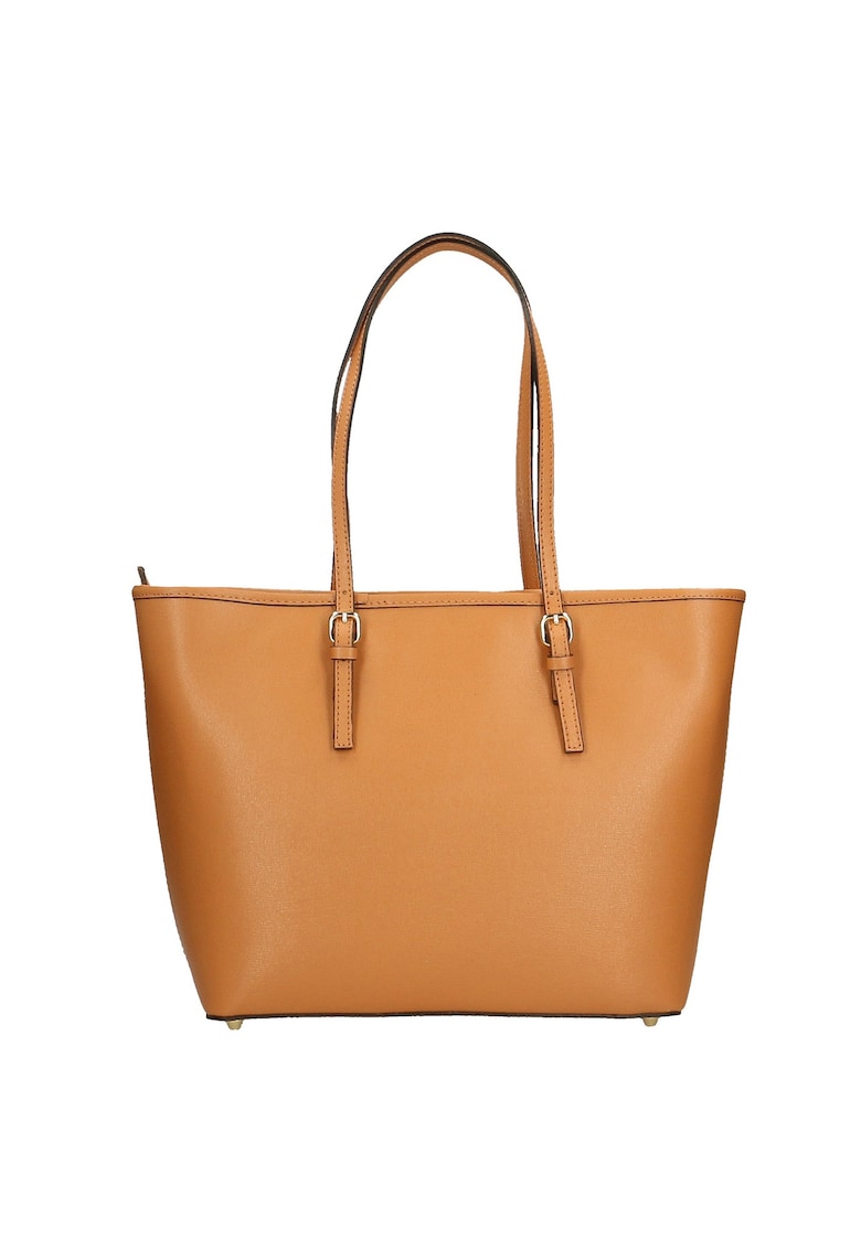 Geanta shopper de piele Lysia - Maro inchis