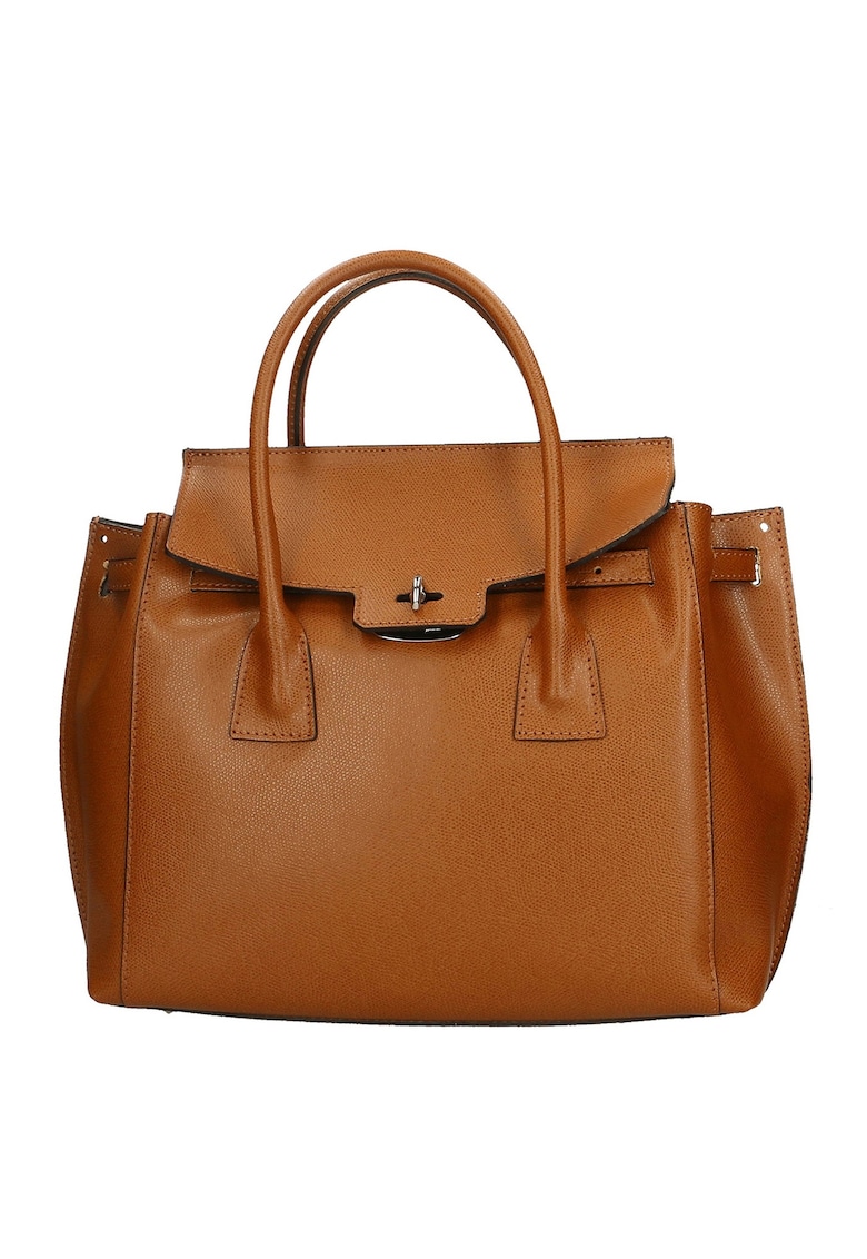 Geanta shopper de piele Dayana - Maro cognac