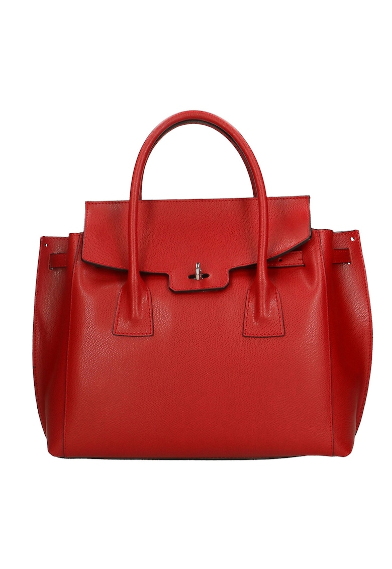 Geanta shopper de piele Dayana - Rosu inchis