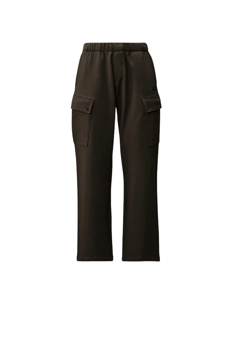 Pantaloni Cargo barbati - C.P Company Diagonal Raised Fleece - Negru
