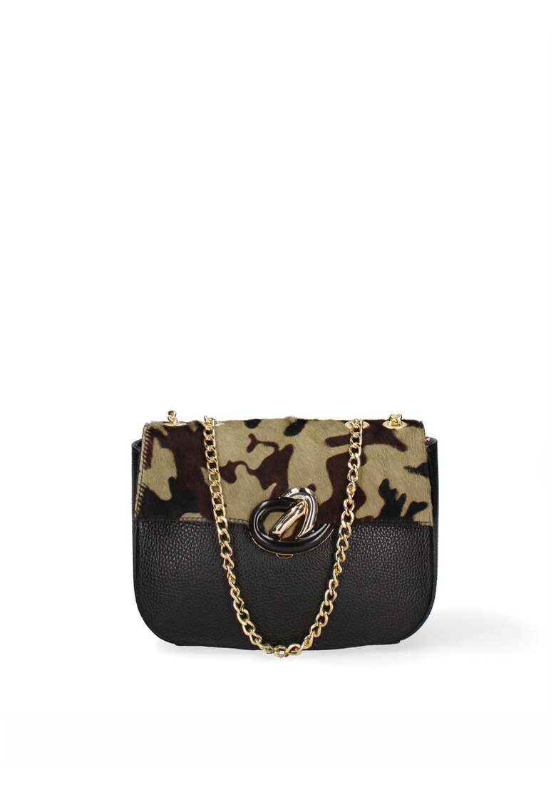 Geanta crossbody din piele Cortona - Verde inchis