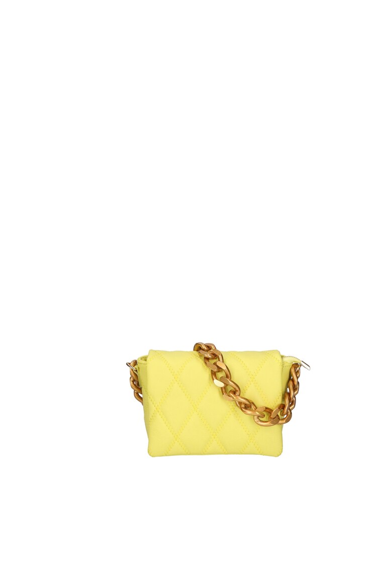 Geanta crossbody din piele cu model matlasat Lunara - Galben