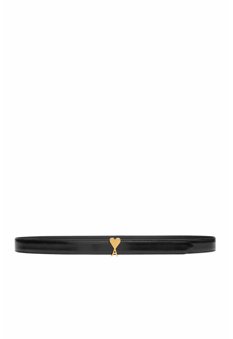 Black Cow Leather Ami De Coeur Buckle Belt - 95cm