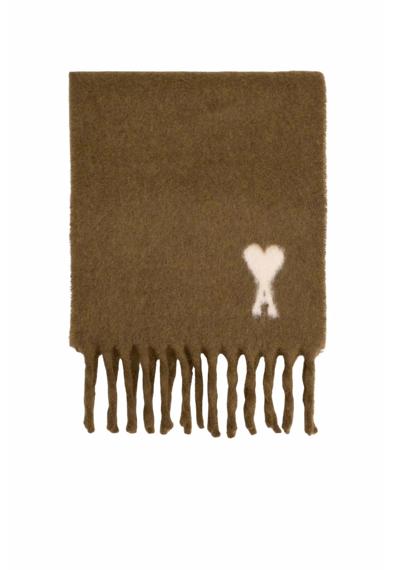 Brown Alpaca Off White Ami De Coeur Scarf - One Size