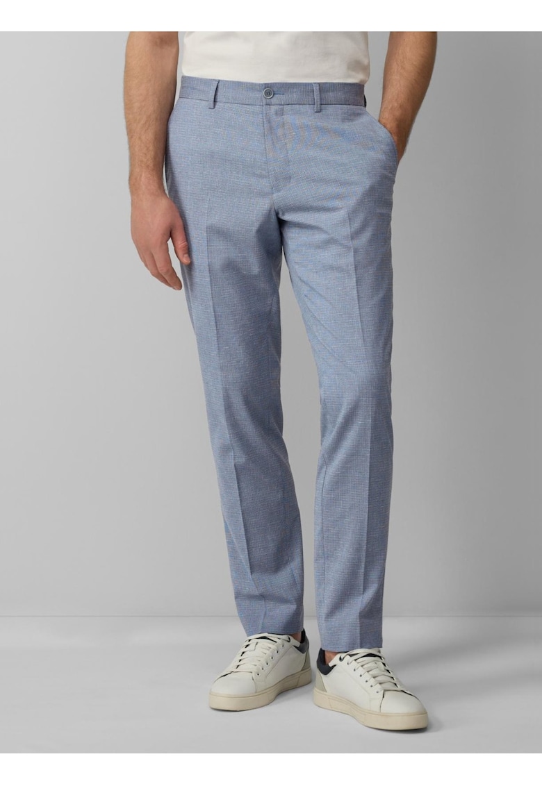 Pantaloni costum barbati cu model fin si croiala Slim Fit - Albastru