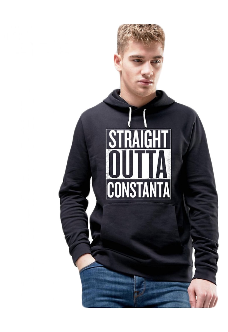 Hanorac Barbati Negru - Straight Outta Constanta