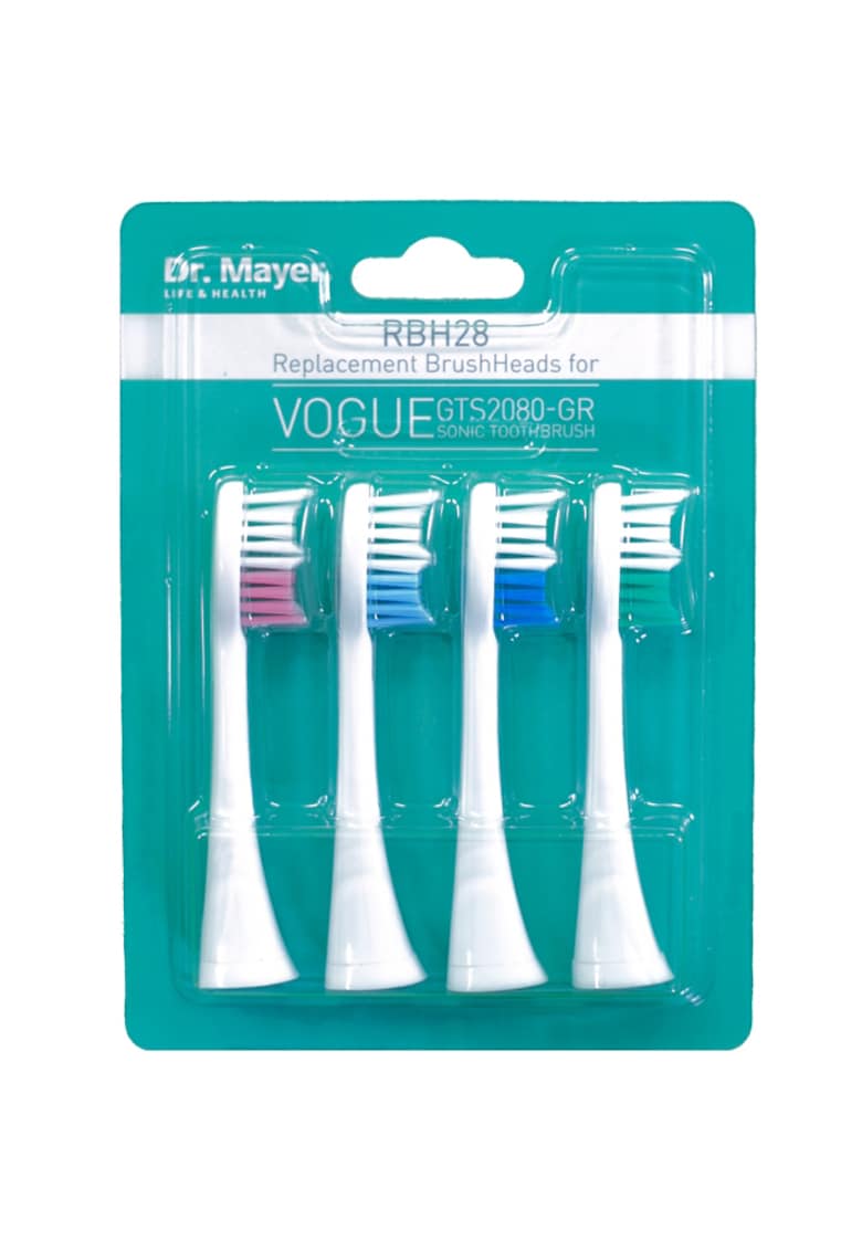 Set 4 rezerve pentru periuta sonica Dr. Mayer GTS2080GR/GTS2080GY/GTS2080PK - GTS2080BL - Alb