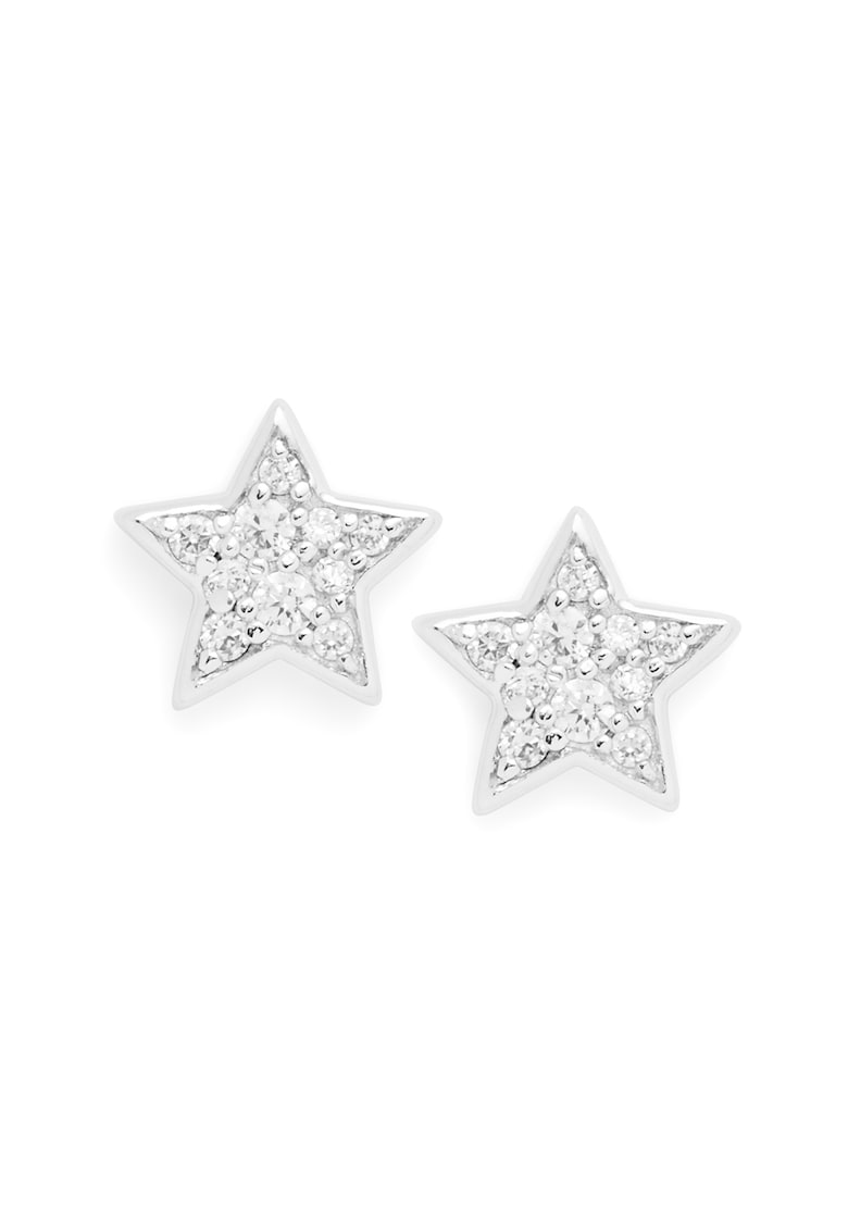 Cercei cu tija din argint veritabil 925 - in forma de stea si decorati cu cristale