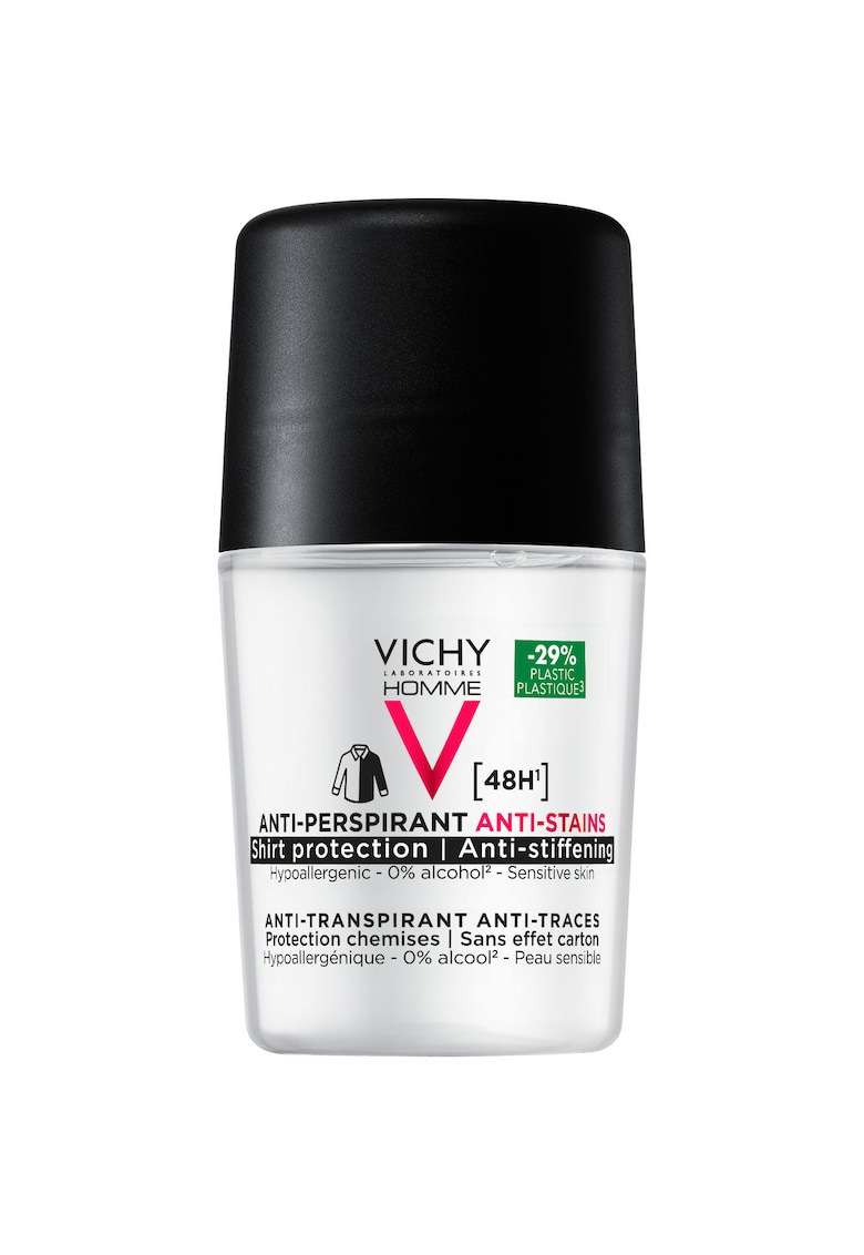 Deodorant roll-on Homme cu efect anti-urme albe - galbene si de transpiratie - eficacitate 48h - 50ml