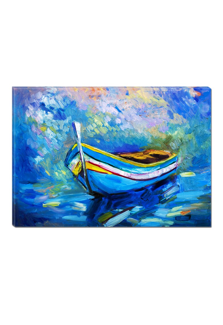 Tablou DualView Barca Albastra - Plaja - Luminos in intuneric - 70 x 100 cm