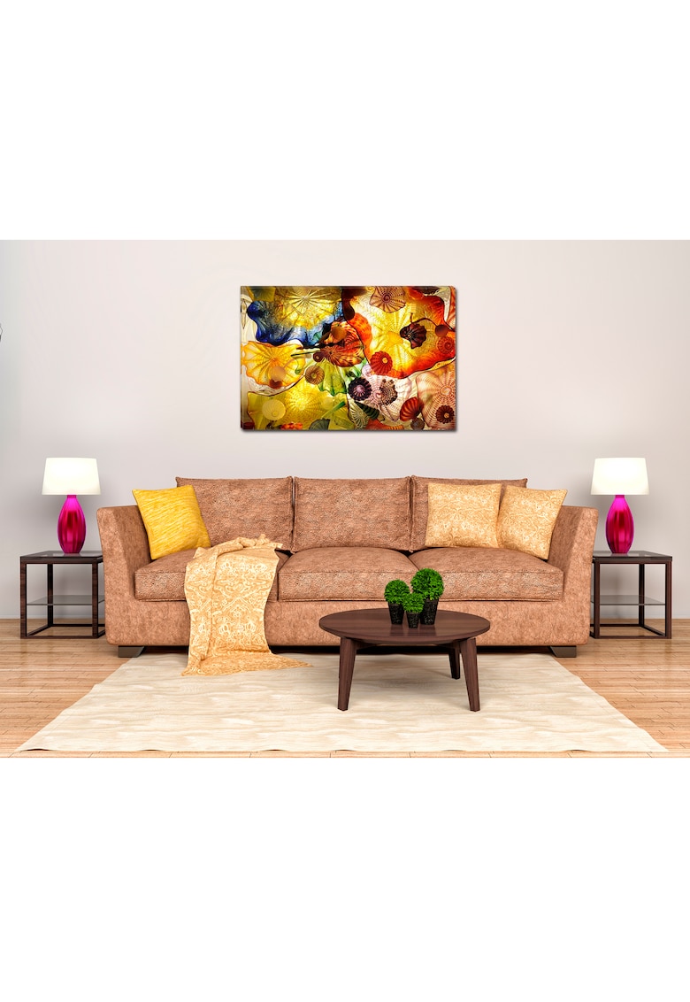 Tablou DualView Abstract Rosu – Luminos in intuneric – 70 x 100 cm fashiondays.ro imagine noua