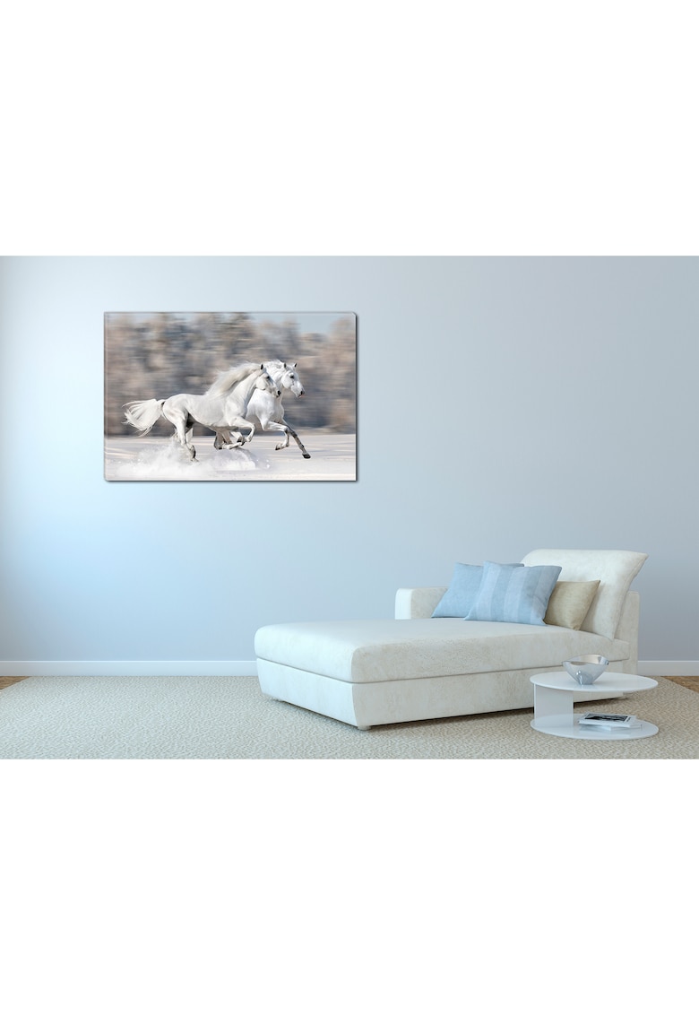 Tablou DualView Cai Albi - Animale - Luminos in intuneric - 70 x 100 cm image5