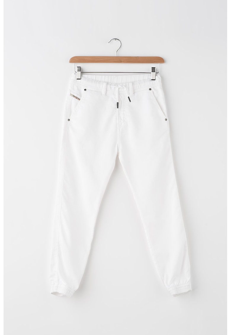 Blugi jogger cu snur in talie Narrot - Alb