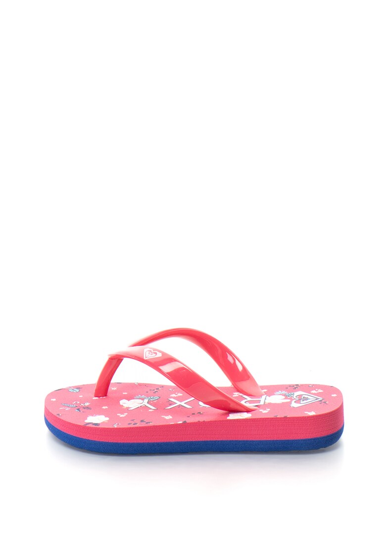 Papuci flip-flop cu imprimeu floral