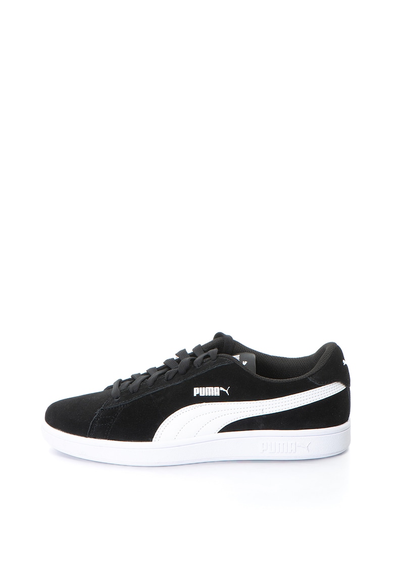 Pantofi sport de piele si piele intoarsa Smash v2 - Negru/Alb