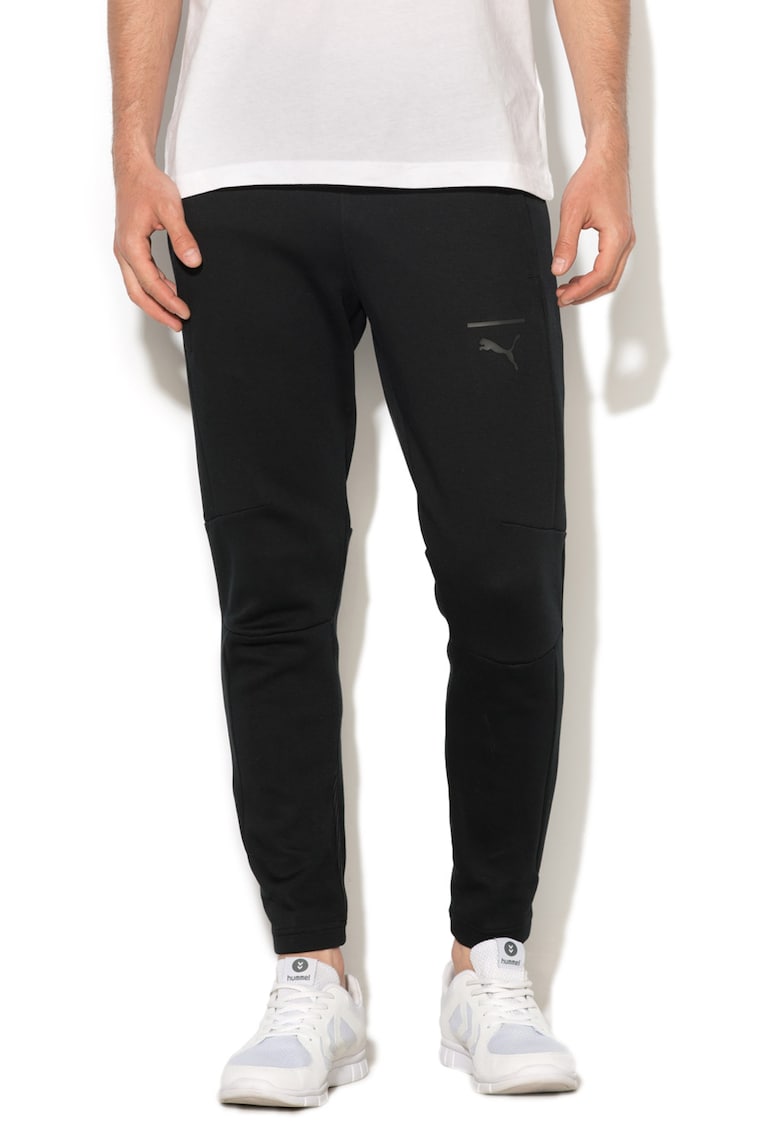 Pantaloni sport cu segmente texturate si snur pentru ajustare