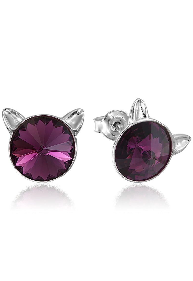 Cercei Argint 925 placat cu rodiu cu cristale Swarovski® Rivoli Cat