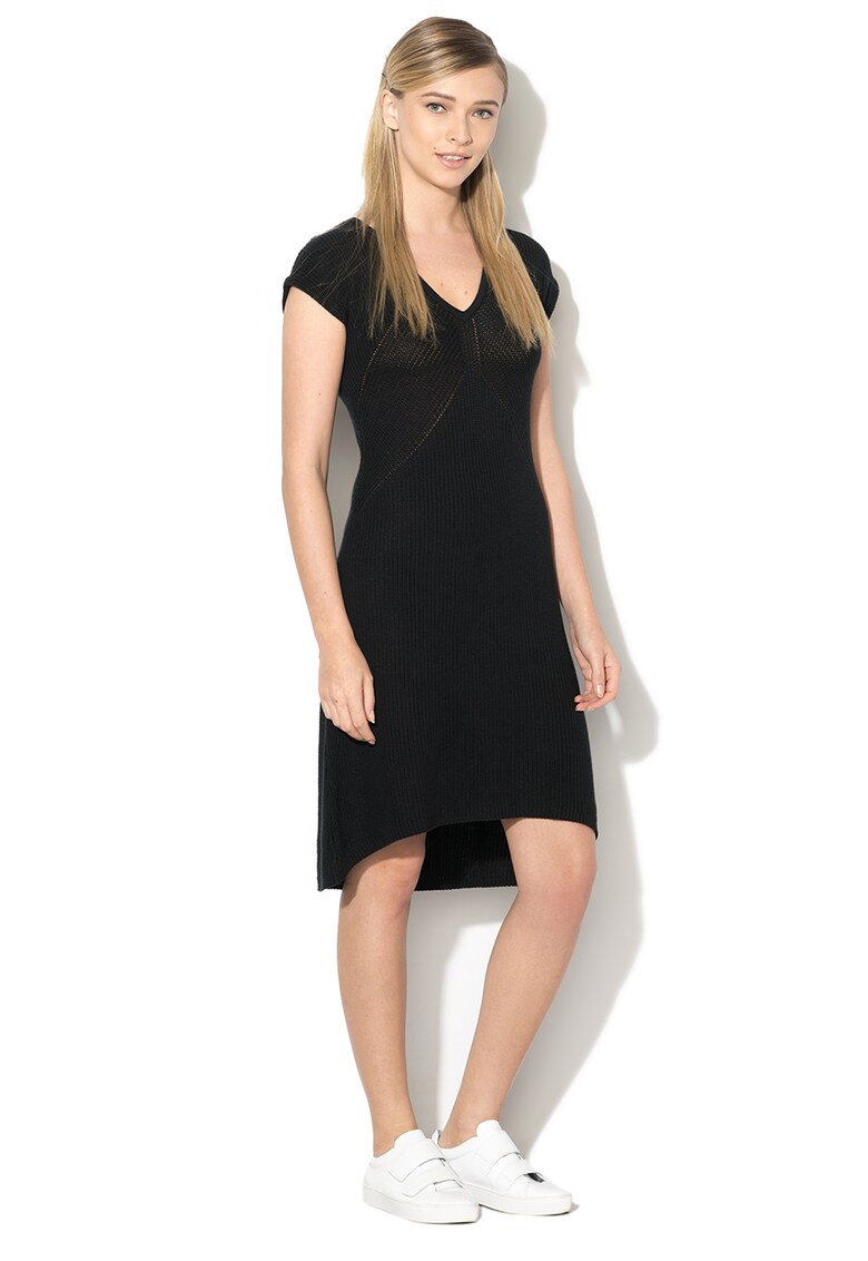 Rochie evazata din amestec de modal cu terminatie asimetrica