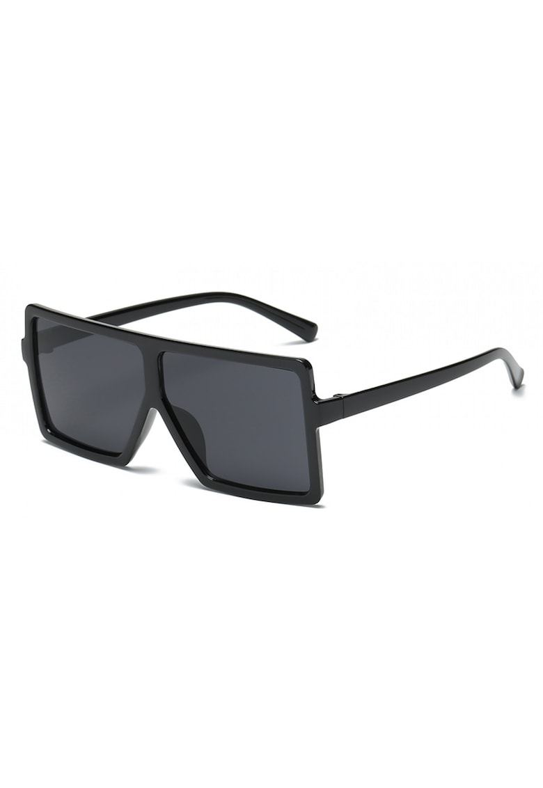 Ochelari de soare Rectangular Plat Supradimensionati Negru