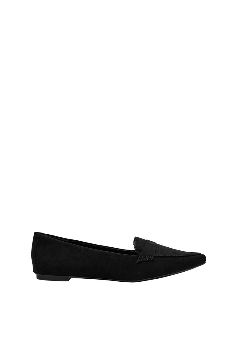 Pantofi loafer de piele intoarsa sintetica - cu varf ascutit