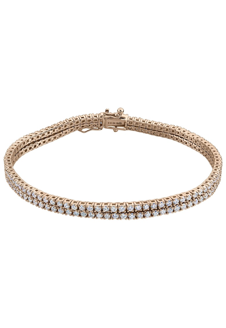 Гривна Eternity Tennis от розово злато 14K с 174 естествени диаманта 3.60 кт - 16 см