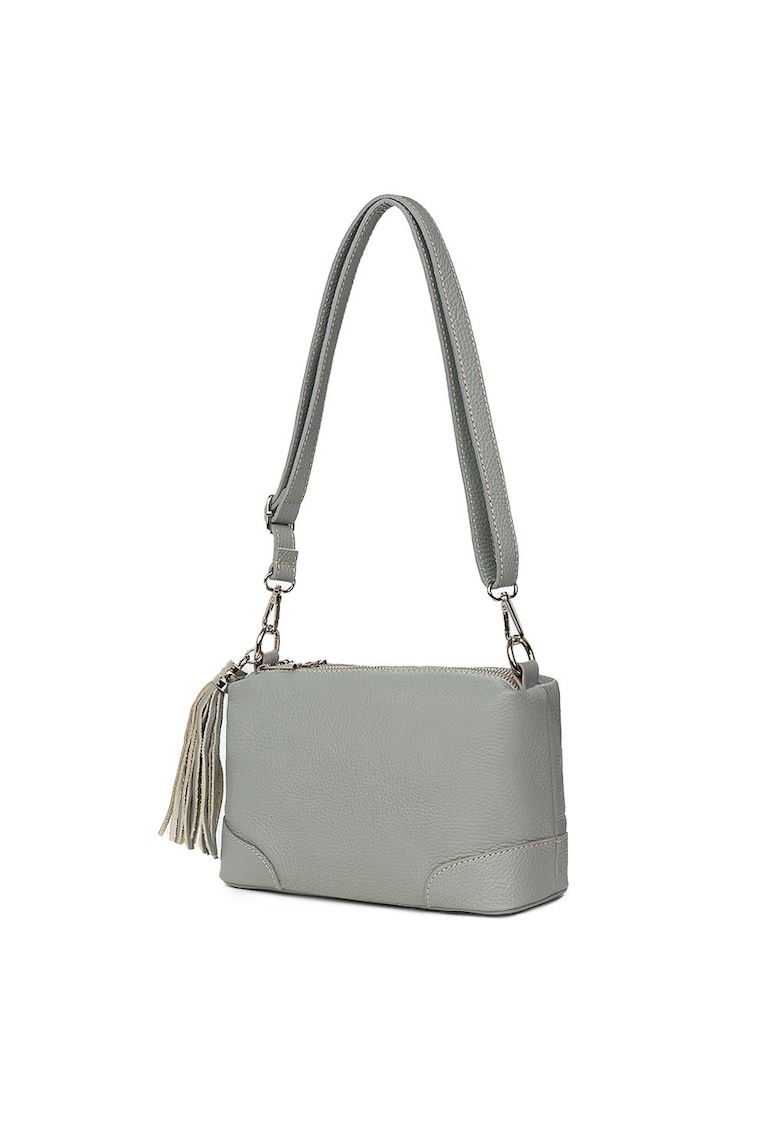 Poseta din piele cu trei compartimente Irene verde - Gri