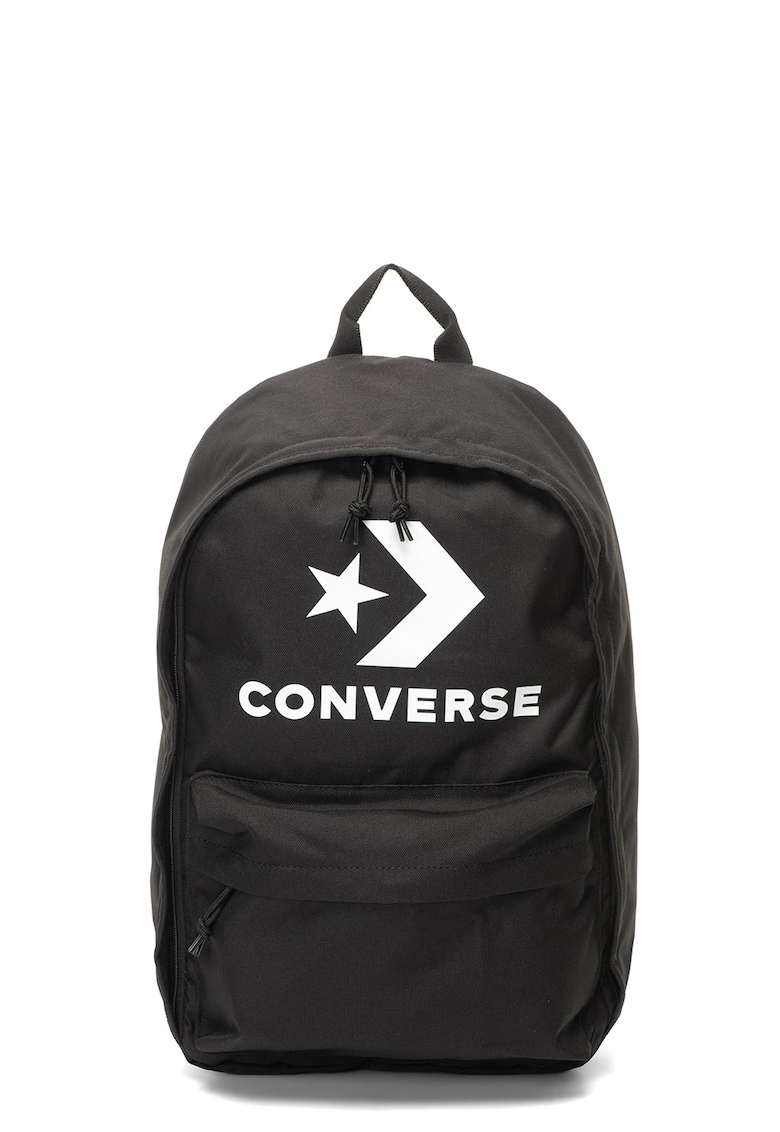 Rucsac unisex cu logo cauciucat - Alb/Negru