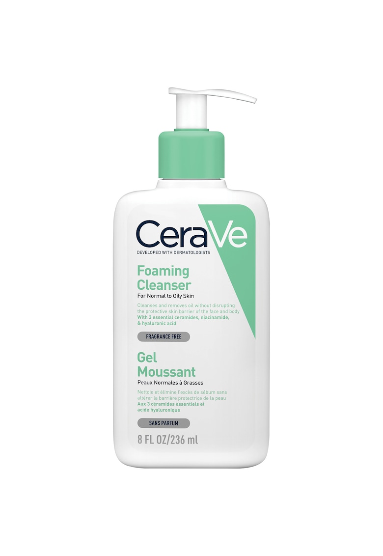 Gel de curatare spumant cu ceramide - niacinamide si acid hialuronic - pentru piele normala si grasa - 236 ml