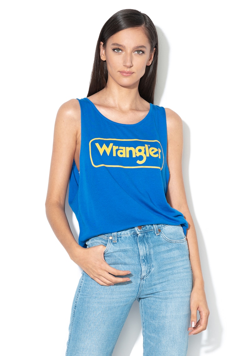 Top din amestec de modal cu imprimeu logo Kabel - Albastru royal