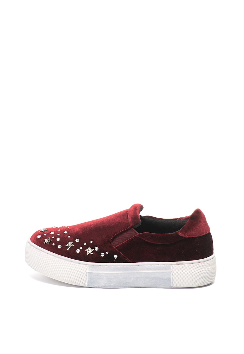 Pantofi slip-on flatform catifelati eva