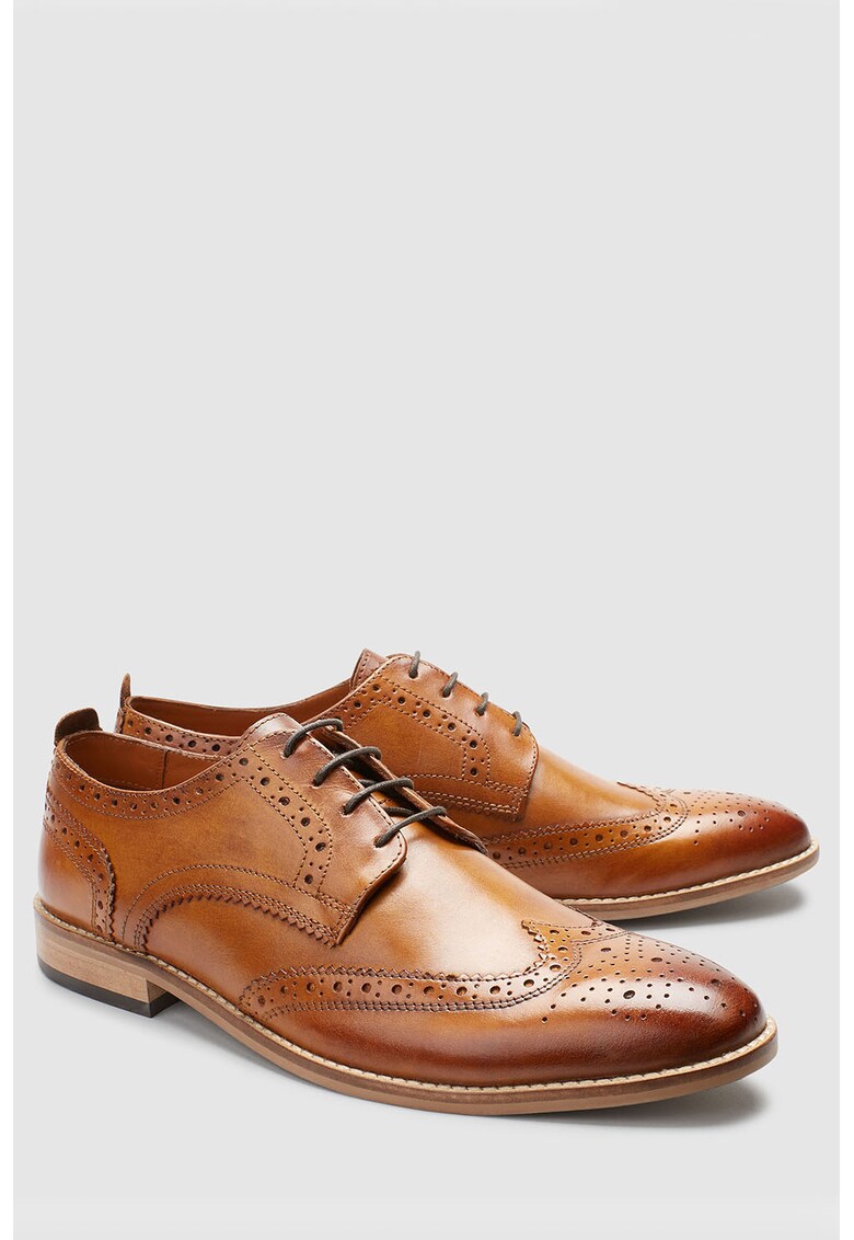 Pantofi brogue derby de piele