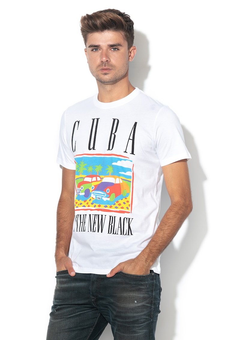 Tricou cu imprimeu grafic si text Joe