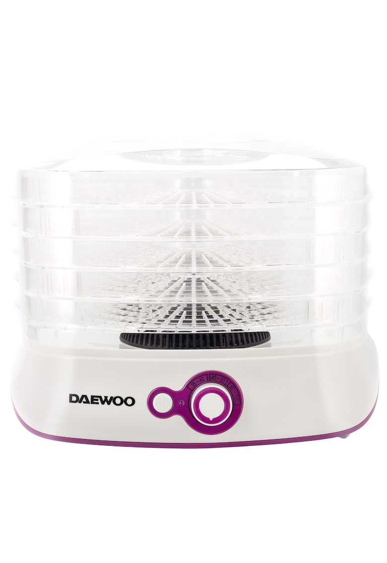 Deshidrator de alimente – 500 W – 5 tavi – 35-70°C – Ventilator integrat – Alb/Violet Daewoo imagine 2022 13clothing.ro