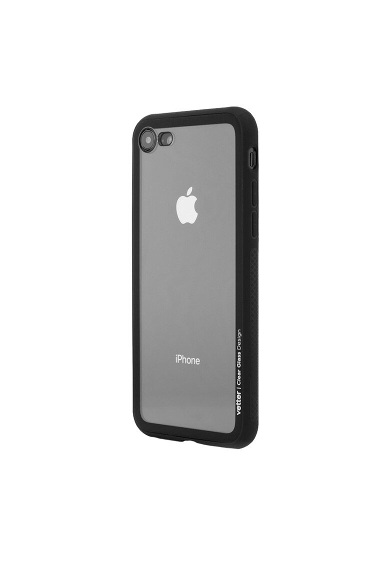 Husa de protectie Clear Back Glass pentru Apple iPhone 8 / iPhone 7 - Black