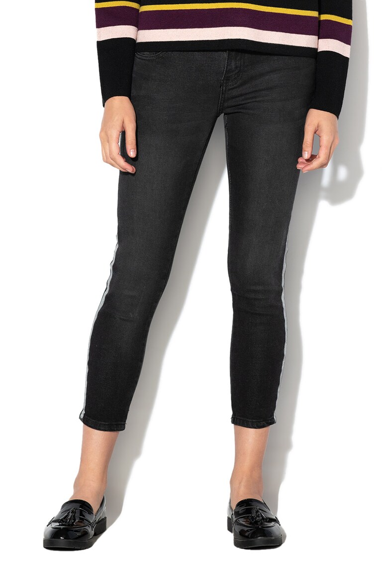 Blugi skinny crop cu garnituri tubulare Jane