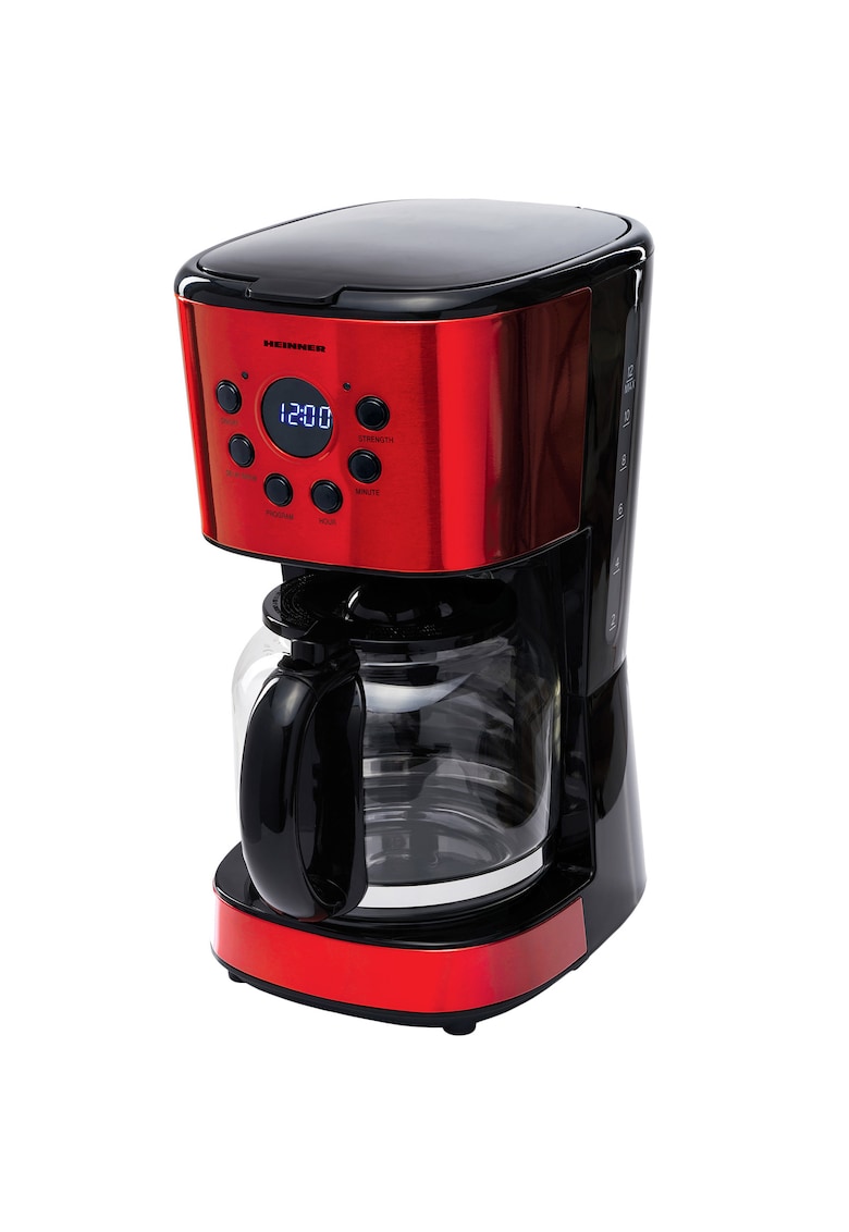 Cafetiera digitala HCM-D1500RDIX - 900 W - 1.5 L - Timer - Display Led - fara BPA - Rosu/Negru