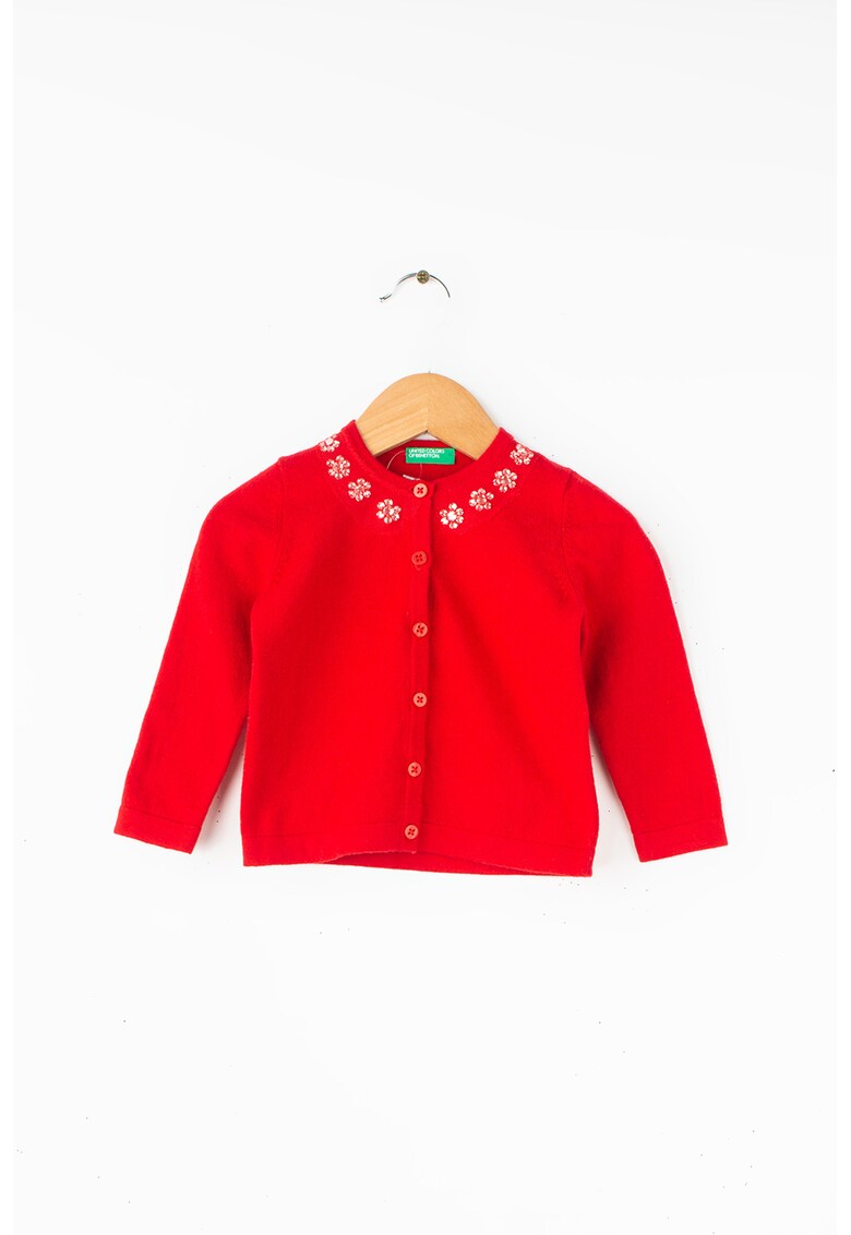 Cardigan cu decolteu cu decoratiuni