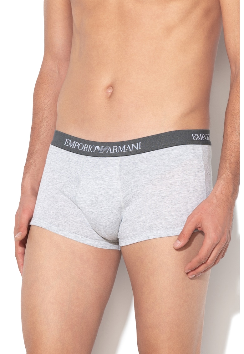 Set de boxeri cu banda elastica in talie - cu logo - 3 perechi