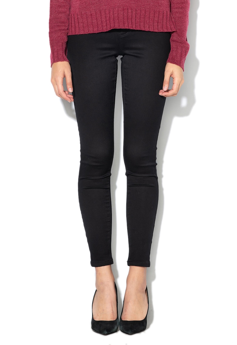 Blugi skinny cu talie inalta - Negru