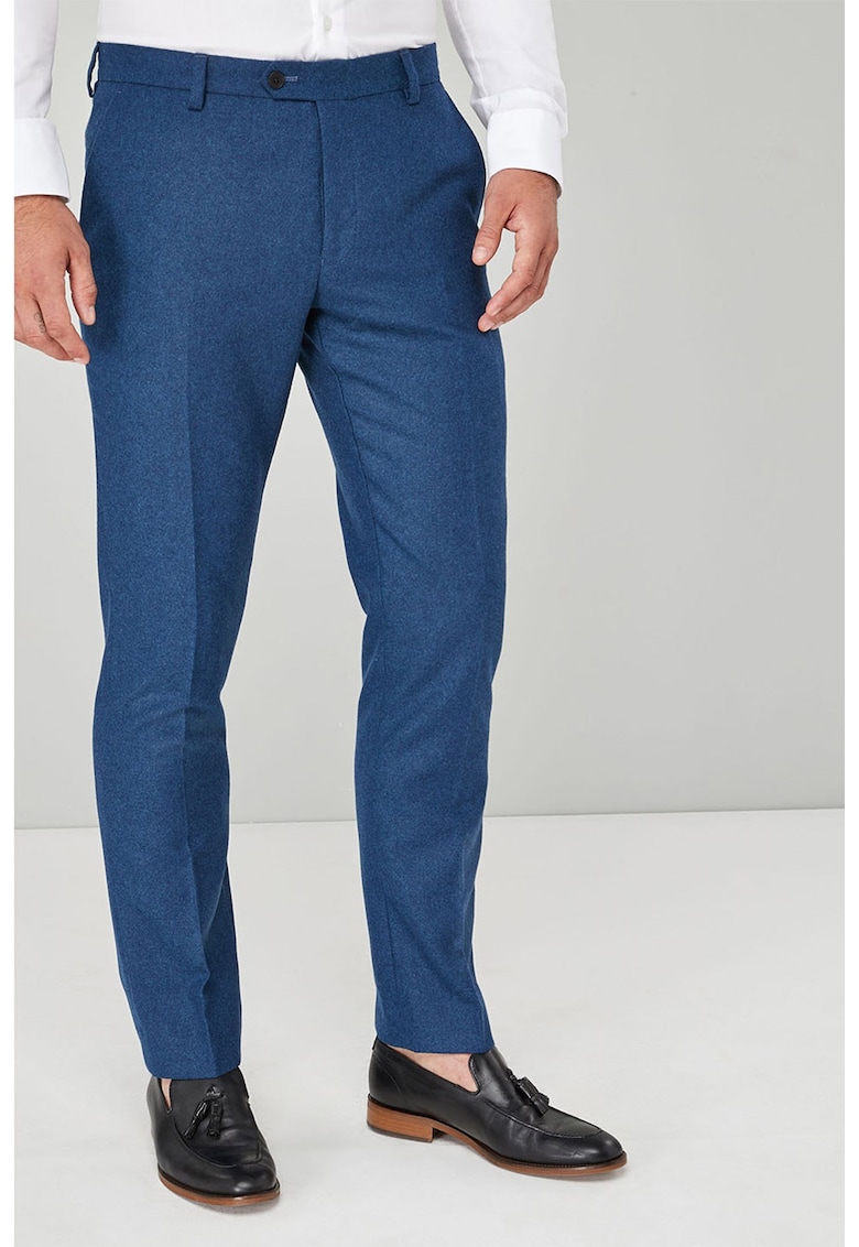 Pantaloni slim fit eleganti din amestec de lana