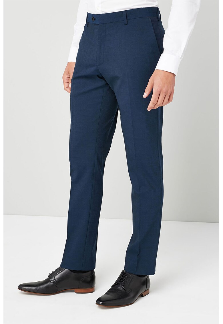 Pantaloni slim fit eleganti din amestec de lana 7