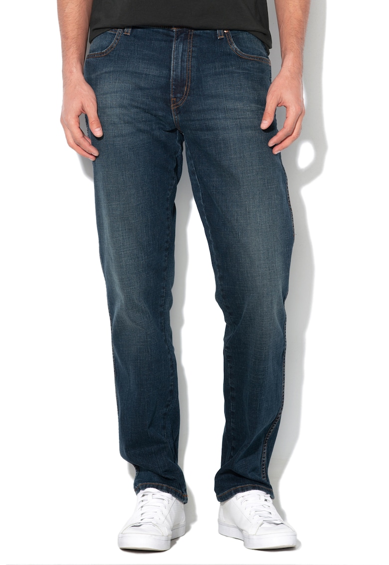 Blugi drepti cu aspect decolorat Texas