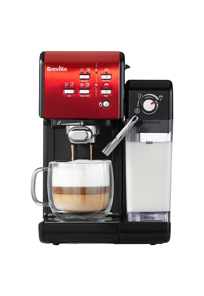 Espressor manual Prima Latte II - 19 bar - 1.5 L - recipient lapte 0.6 L - Rosu